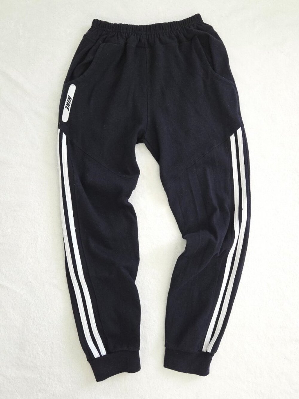 Nike Fleece Lined Sweatpants Unisex Black Stripe Streetwear Athleisure Sporty